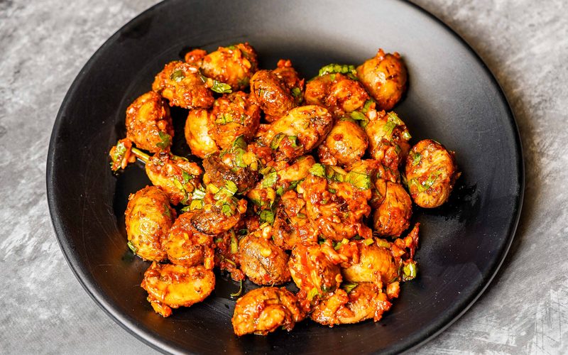 Pangra Fried chicken gizzard at Mustang Thakali